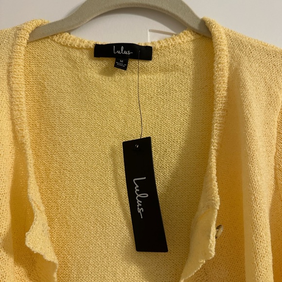 Pristinely Cute Lulus Light Yellow Button-Up Cardigan - Picture 6 of 6
